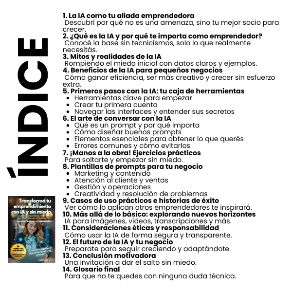 indice ebook Transforma tu emprendimiento con IA